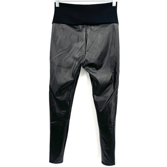 ASSETS BY SPANX All Over Faux Black Leather Pull On Leggings Size Small S - Picture 6 of 8